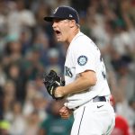 SEATTLE, WASHINGTON - JULY 10: Paul Sewald #37 of the Seattle Mariners reacts after forcing the final out to defeat the Los Angeles Angels 2-0 at T-Mobile Park on July 10, 2021 in Seattle, Washington. (Photo by Abbie Parr/Getty Images)