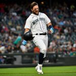 SEATTLE, WASHINGTON - JULY 26: Luis Torrens #22 of the Seattle Mariners reacts to a pop fly out in the fourth inning against the Houston Astros at T-Mobile Park on July 26, 2021 in Seattle, Washington. (Photo by Alika Jenner/Getty Images)