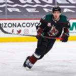 GLENDALE, ARIZONA - FEBRUARY 15: Tyler Pitlick #17 of the Arizona Coyotes skates with the puck against the St. Louis Blues during the third period of the NHL game at Gila River Arena on February 15, 2021 in Glendale, Arizona. (Photo by Christian Petersen/Getty Images)