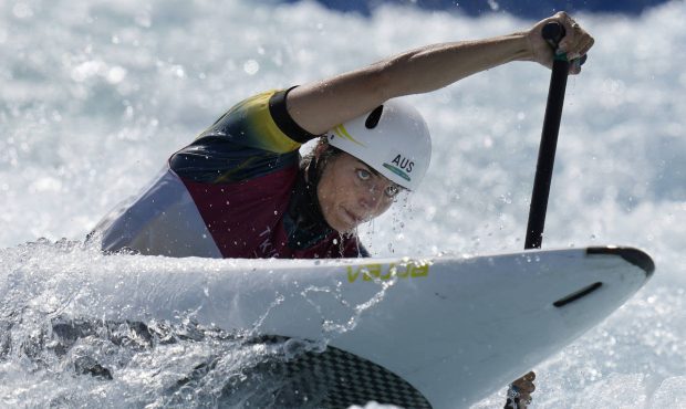 Jessica Fox of Australia competes in the Women's C1 of the Canoe Slalom at the 2020 Summer Olympics...