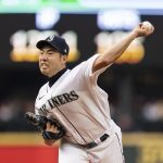 SEATTLE, WA -  AUGUST 14: Starter Yusei Kikuchi #18 of the Seattle Mariners delivers a pitch during the first inning of a game against the Toronto Blue Jays at T-Mobile Park on August 14, 2021 in Seattle, Washington. (Photo by Stephen Brashear/Getty Images)