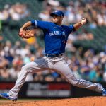 SEATTLE, WA -  AUGUST 15: Starter Steven Matz #22 of the Toronto Blue Jays delivers a pitch in the third inning against the Seattle Mariners at T-Mobile Park on August 15, 2021 in Seattle, Washington. (Photo by Stephen Brashear/Getty Images)