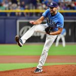 ST PETERSBURG, FLORIDA - AUGUST 02: Michael Wacha #52 of the Tampa Bay Rays delivers a pitch to the Seattle Mariners in the second inning at Tropicana Field on August 02, 2021 in St Petersburg, Florida. (Photo by Julio Aguilar/Getty Images)