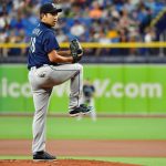 ST PETERSBURG, FLORIDA - AUGUST 03: Yusei Kikuchi #18 of the Seattle Mariners delivers a pitch to the Tampa Bay Rays in the first inning at Tropicana Field on August 03, 2021 in St Petersburg, Florida. (Photo by Julio Aguilar/Getty Images)