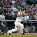 SEATTLE, WASHINGTON - AUGUST 10: Kyle Seager #15 of the Seattle Mariners hits a home run in the fourth inning of the game against the Texas Rangers at T-Mobile Park on August 10, 2021 in Seattle, Washington. (Photo by Alika Jenner/Getty Images)