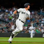 SEATTLE, WASHINGTON - AUGUST 10: Kyle Seager #15 of the Seattle Mariners rounds the bases after hitting a home run in the fourth inning of the game against the Texas Rangers at T-Mobile Park on August 10, 2021 in Seattle, Washington. (Photo by Alika Jenner/Getty Images)