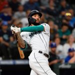 SEATTLE, WASHINGTON - AUGUST 10: J.P. Crawford #3 of the Seattle Mariners tracks the ball during the fifth inning of the game against the Texas Rangers at T-Mobile Park on August 10, 2021 in Seattle, Washington. (Photo by Alika Jenner/Getty Images)