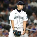 SEATTLE, WASHINGTON - AUGUST 26: Yusei Kikuchi #18 of the Seattle Mariners reacts against the Kansas City Royals in the sixth inning at T-Mobile Park on August 26, 2021 in Seattle, Washington. (Photo by Abbie Parr/Getty Images)