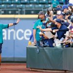 SEATTLE, WASHINGTON - AUGUST 29: Ichiro Suzuki waves to fans before the game between the Seattle Mariners and the Kansas City Royals at T-Mobile Park on August 29, 2021 in Seattle, Washington. (Photo by Steph Chambers/Getty Images)