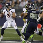 The Seahawks lost to the Broncos 30-3 in preseason play Saturday night at Lumen Field in Seattle. (AP)