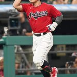 
              Cleveland Indians' Yu Chang runs the bases after hitting a solo home run in the fifth inning of a baseball game against the Texas Rangers, Tuesday, Aug. 24, 2021, in Cleveland. (AP Photo/Tony Dejak)
            