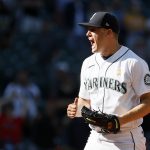 SEATTLE, WASHINGTON - SEPTEMBER 01: Paul Sewald #37 of the Seattle Mariners reacts after the final out to beat the Houston Astros 1-0 at T-Mobile Park on September 01, 2021 in Seattle, Washington. (Photo by Steph Chambers/Getty Images)