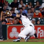 HOUSTON, TEXAS - SEPTEMBER 06: Marwin Gonzalez #9 of the Houston Astros starts a double play in the eighth inning against the Seattle Mariners at Minute Maid Park on September 06, 2021 in Houston, Texas. (Photo by Bob Levey/Getty Images)