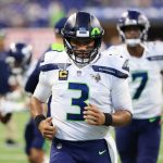 INDIANAPOLIS, INDIANA - SEPTEMBER 12: Russell Wilson #3 of the Seattle Seahawks warms up prior to the game against the Indianapolis Colts at Lucas Oil Stadium on September 12, 2021 in Indianapolis, Indiana. (Photo by Justin Casterline/Getty Images)