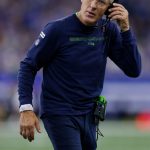 INDIANAPOLIS, INDIANA - SEPTEMBER 12: Head coach Pete Carroll of the Seattle Seahawks reacts during the first half against the Indianapolis Colts at Lucas Oil Stadium on September 12, 2021 in Indianapolis, Indiana. (Photo by Michael Hickey/Getty Images)