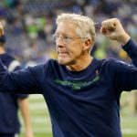 INDIANAPOLIS, INDIANA - SEPTEMBER 12: Head coach Pete Carroll of the Seattle Seahawks reacts after defeating the Indianapolis Colts at Lucas Oil Stadium on September 12, 2021 in Indianapolis, Indiana. (Photo by Michael Hickey/Getty Images)