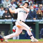 SEATTLE, WASHINGTON - SEPTEMBER 15: Jarred Kelenic #10 of the Seattle Mariners strikes out to end the bottom of the ninth inning against the Boston Red Sox at T-Mobile Park on September 15, 2021 in Seattle, Washington. (Photo by Abbie Parr/Getty Images)