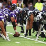MINNEAPOLIS, MINNESOTA - SEPTEMBER 26: Minnesota Vikings offense lines up against the Seattle Seahawks defense during the second quarter in the game at U.S. Bank Stadium on September 26, 2021 in Minneapolis, Minnesota. (Photo by David Berding/Getty Images)