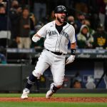 SEATTLE, WASHINGTON - SEPTEMBER 28: Luis Torrens #22 of the Seattle Mariners reacts to scoring during the fourth inning against the Oakland Athletics at T-Mobile Park on September 28, 2021 in Seattle, Washington. (Photo by Alika Jenner/Getty Images)