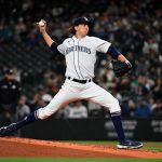 SEATTLE, WASHINGTON - SEPTEMBER 29: Logan Gilbert #36 of the Seattle Mariners throws a pitch during the second inning against the Oakland Athletics at T-Mobile Park on September 29, 2021 in Seattle, Washington. (Photo by Alika Jenner/Getty Images)