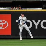 SEATTLE, WASHINGTON - SEPTEMBER 29: Jarred Kelenic #10 of the Seattle Mariners celebrates after catching the final out of the game against the Oakland Athletics at T-Mobile Park on September 29, 2021 in Seattle, Washington. The Mariners won 4-2. (Photo by Alika Jenner/Getty Images)