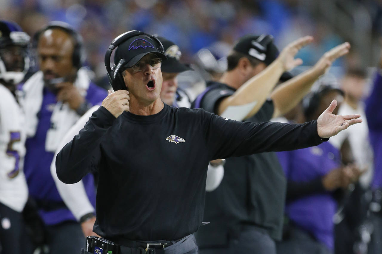 Baltimore Ravens kicker Justin Tucker (9) kicks a 66-yard field goal  against the Detroit Lions in the second half of an NFL football game  against the Detroit Lions in Detroit, Sunday, Sept.