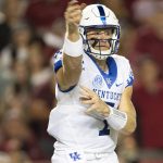
              Kentucky quarterback Will Levis (7) completes a pass in the first half of an NCAA college football game against South Carolina, Saturday, Sept. 25, 2021, at Williams-Brice Stadium in Columbia, S.C. (AP Photo/Hakim Wright Sr.)
            