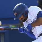 
              Toronto Blue Jays' Marcus Semien ducks away from an inside pitch in the fourth inning of a baseball game against the Minnesota Twins in Toronto on Saturday, Sept. 18, 2021. (Jon Blacker/The Canadian Press via AP)
            