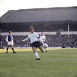 
              FILE - In this Nov. 1, 1969 file photo, Tottenham Hotspur's Jimmy Greaves in action at White Hart Lane. Jimmy Greaves, one of England’s greatest goal-scorers who was prolific for Tottenham, Chelsea and AC Milan has died. He was 81. With 266 goals in 379 appearances, Greaves was the all-time record scorer for Tottenham, which announced his death on Sunday, Sept. 19, 2021. (PA via AP, File)
            