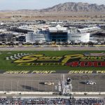 
              Drivers compete at Las Vegas Motor Speedway during a NASCAR Cup Series auto race Sunday, Sept. 26, 2021, in Las Vegas. (AP Photo/Steve Marcus)
            