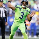 SEATTLE, WASHINGTON - OCTOBER 07: Quarterback Russell Wilson #3 of the Seattle Seahawks throws a first half pass against the Los Angeles Rams at Lumen Field on October 07, 2021 in Seattle, Washington. (Photo by Steph Chambers/Getty Images)