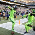 SEATTLE, WASHINGTON - OCTOBER 07: free safety Quandre Diggs #6 of the Seattle Seahawks celebrates after intercepting a Los Angeles Rams pass in the first half at Lumen Field on October 07, 2021 in Seattle, Washington. (Photo by Lindsey Wasson/Getty Images)