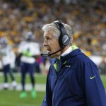 PITTSBURGH, PENNSYLVANIA - OCTOBER 17: Head coach Pete Carroll of the Seattle Seahawks looks on during the first quarter against the Pittsburgh Steelers at Heinz Field on October 17, 2021 in Pittsburgh, Pennsylvania. (Photo by Justin K. Aller/Getty Images)