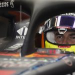 
              Red Bull driver Sergio Perez, of Mexico, waits in his car during a practice session for the F1 US Grand Prix auto race at the Circuit of the Americas, Friday, Oct. 22, 2021, in Austin, Texas. (AP Photo/Darron Cummings)
            