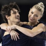 
              Canada's Piper Gilles and Paul Poirier perform their ice dance free dance program during the Skate Canada figure skating event Saturday, Oct. 30, 2021, in Vancouver, British Columbia. (Darryl Dyck/The Canadian Press via AP)
            