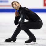 
              Jason Brown, of the United States, performs his men's short program during the Skate Canada figure skating competition in Vancouver, British Columbia, Friday, Oct. 29, 2021. (Darryl Dyck/The Canadian Press via AP)
            