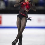 
              Russia's Kamila Valieva performs her women's free program during the Skate Canada figure skating event Saturday, Oct. 30, 2021, in Vancouver, British Columbia. (Darryl Dyck/The Canadian Press via AP)
            