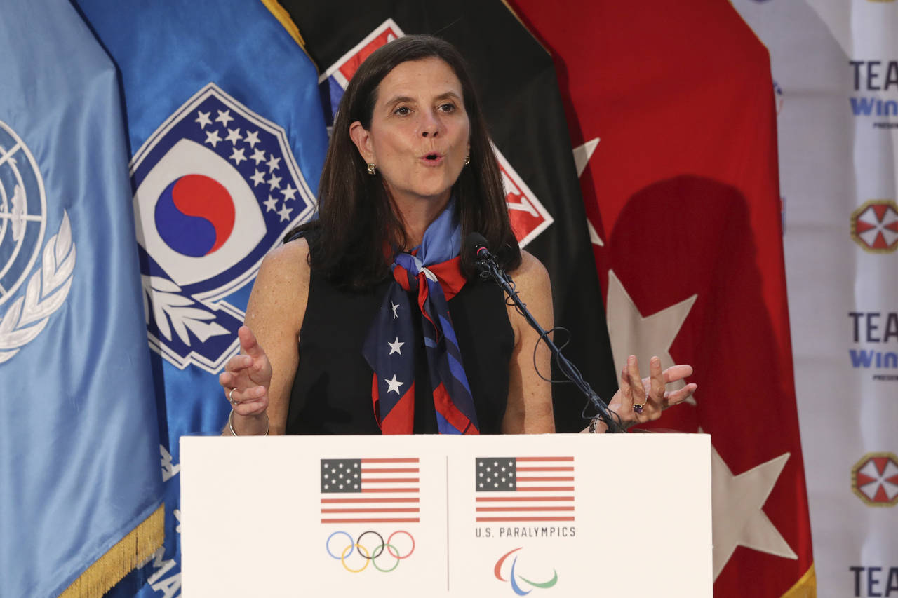 FILE - In this Aug. 1, 2017, file photo, then-U.S. Olympic Committee chief marketing officer Lisa B...
