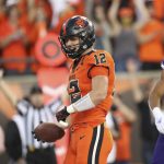 
              Oregon State inside linebacker Jack Colletto (12) celebrates after scoring a touchdown during the first half of an NCAA college football game against Washington on Saturday, Oct. 2, 2021, in Corvallis, Ore. (AP Photo/Amanda Loman)
            