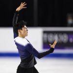 
              Nathan Chen, of the United States, performs his men's free program during the Skate Canada figure skating event Saturday, Oct. 30, 2021, in Vancouver, British Columbia. (Darryl Dyck/The Canadian Press via AP)
            