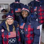 
              Snowboarder Jamie Anderson, left, and bobsledder Aja Evans model the Team USA Beijing winter Olympics closing ceremony uniforms designed by Ralph Lauren on Wednesday, Oct. 27, 2021, in New York. (Photo by Charles Sykes/Invision/AP)
            