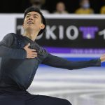 
              Vincent Zhou performs during the men's short program at the Skate America figure skating event Friday, Oct. 22, 2021, in Las Vegas. (AP Photo/David Becker)
            
