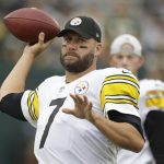 
              Pittsburgh Steelers' Ben Roethlisberger warms up before an NFL football game against the Green Bay Packers Sunday, Oct. 3, 2021, in Green Bay, Wis. (AP Photo/Matt Ludtke)
            