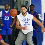 
              Philadelphia 76ers' Ben Simmons takes part in a practice at the NBA basketball team's facility, Monday, Oct. 18, 2021, in Camden, N.J. (AP Photo/Matt Rourke)
            