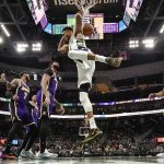 
              Milwaukee Bucks' Giannis Antetokounmpo dunks during the second half of an NBA basketball game against the Los Angeles Lakers Wednesday, Nov. 17, 2021, in Milwaukee. The Bucks won 109-102. (AP Photo/Morry Gash)
            