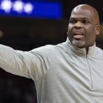
              Atlanta Hawks head coach Nate McMillan points to the bench for a substitution during the first half of an NBA basketball game against the Milwaukee Bucks on Sunday, Nov. 14, 2021, in Atlanta. (AP Photo/Hakim Wright Sr.)
            