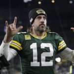 
              Green Bay Packers' Aaron Rodgers walks off the field after an NFL football game against the Seattle Seahawks Sunday, Nov. 14, 2021, in Green Bay, Wis. The Packers won 17-0. (AP Photo/Aaron Gash)
            