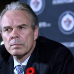 
              Winnipeg Jets general manager Kevin Cheveldayoff listens to reporters' questions during a news conference with Jets owner Mark Chipman, Tuesday, Nov. 2, 2021, in Winnipeg, Manitoba. The Chicago Blackhawks held settlement talks Tuesday with attorney for a former player who is suing the team after he accused an assistant coach of sexual assault in 2010 and the team largely ignored the allegations. Cheveldayoff was the Blackhawks' GM for two seasons, 2009-2011. The NHL decided not to discipline Cheveldayoff based on his limited role in Chicago’s front office at the time. (Fred Greenslade/The Canadian Press via AP)
            