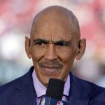 
              FILE - Tony Dungy looks on before an NFL divisional playoff football game between the San Francisco 49ers and the Minnesota Vikings, Saturday, Jan. 11, 2020, in Santa Clara, Calif. Hall of Fame coach Dungy learned long ago the need to know how to handle credit and blame. (AP Photo/Tony Avelar, File)
            
