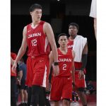 
              Japan's Yuki Togashi, center, with Yuta Watanabe, left, and Rui Hachimura, right, reacts after their team's loss to Slovenia, during the men's basketball first round game at the Tokyo 2020 Olympics on July 29, 2021 in Saitama. The East Asia Super League is set to launch next October featuring some of the region’s biggest domestic clubs. It’s banking on Asia’s home-grown talent to grow from an invitational event to the world’s third-biggest basketball league. One is the so-called Golden Boy of the Philippines. Another is the first 100 million-yen-a-season basketball player in Japan Togashi. (Kyodo News via AP)
            